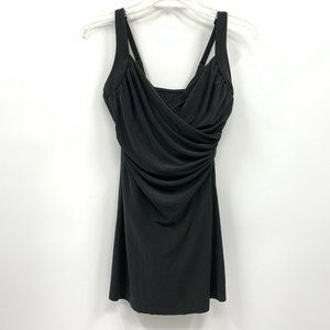 Dreamsuit by Miracle Brands Black One Piece Bathing Suit Skirted Modest